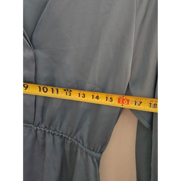 Babaton Lexington Dress Small Blue Long Sleeve Satin Shirt Dress Small NWT $ 139 - Picture 9 of 10